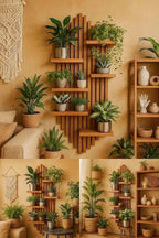 Premium Teak Wooden Slat Wall Shelf