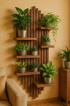 Premium Teak Wooden Slat Wall Shelf