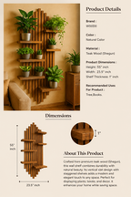 Premium Teak Wooden Slat Wall Shelf