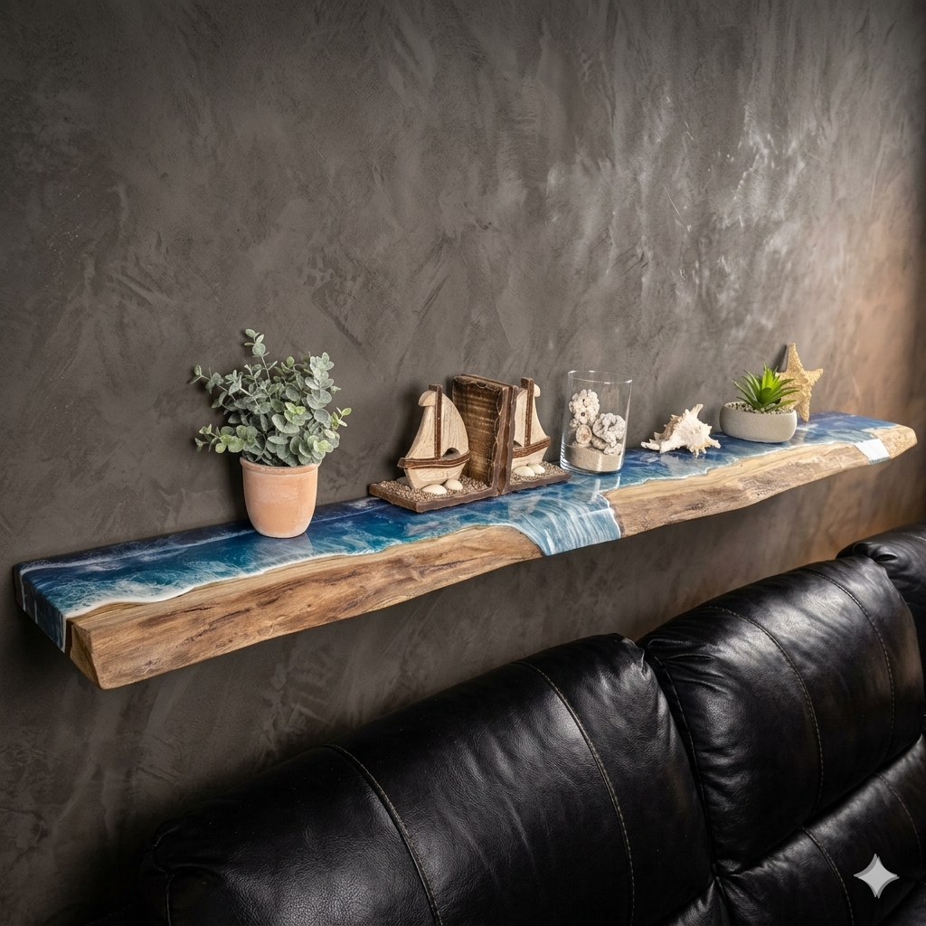 Ocean Theme Resin Floating shelves