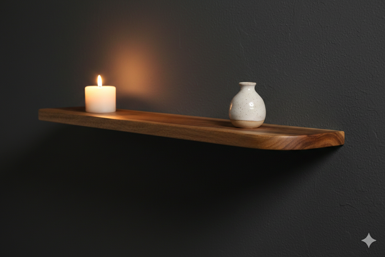Premium Raintree Wood Floating Shelf