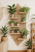 Premium Teak Wooden Slat Wall Shelf